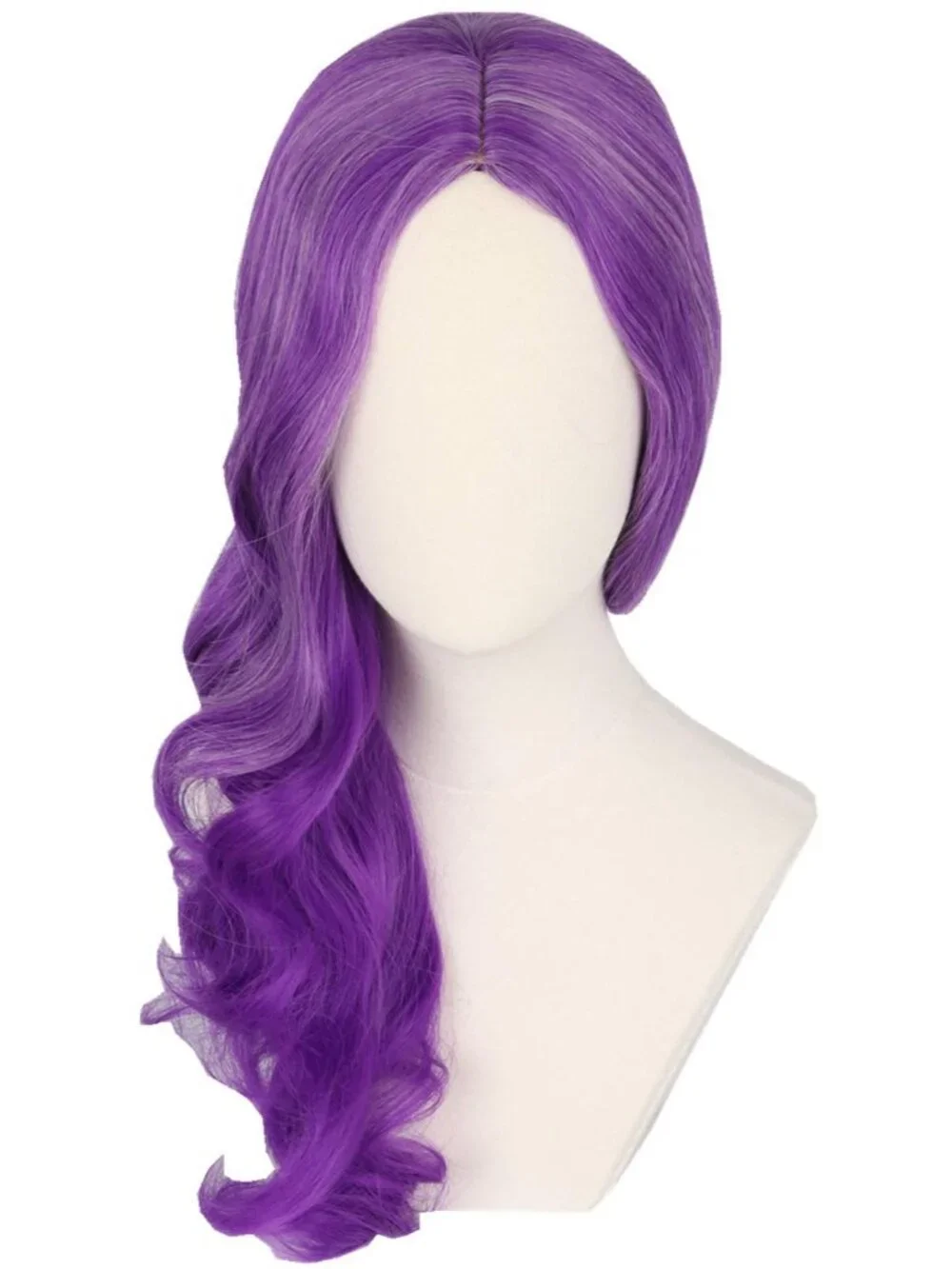 Women's Purple Red Short Cosplay Halloween Costume Wig With Necklace Earrings